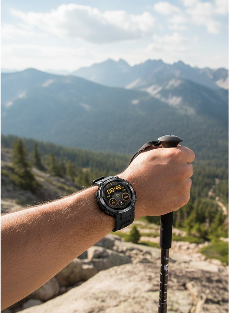 أولون ساعة Aolon Tetra R2 الذكية – ساعة لياقة بدنية بتصميم عسكري مع دعم لغات متعددة وتصميم متين - Image 5